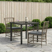 Set da pranzo per esterni 3 pz Grigio polyrattan 3448925