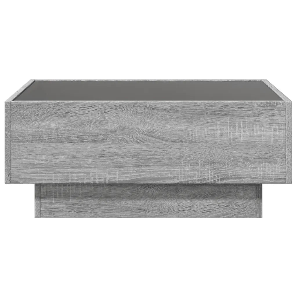 Tavolino Salotto con LED-Tavolino da soggiorno-Tavolo Grigio Sonoma 70x50x30 cm Multistrato