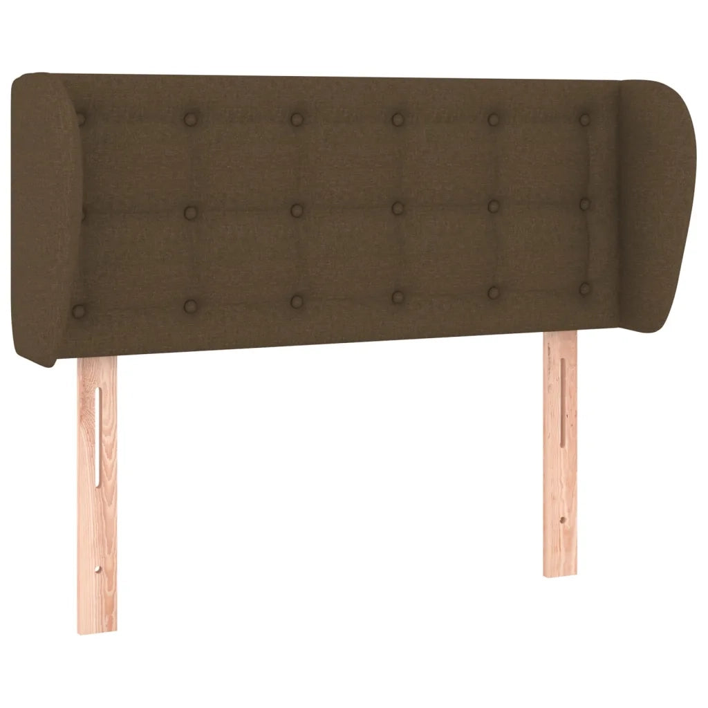 Testiera ad Orecchio-Testata con Orecchie Marrone Scuro 83x23x78/88 cm in Tessuto 261485