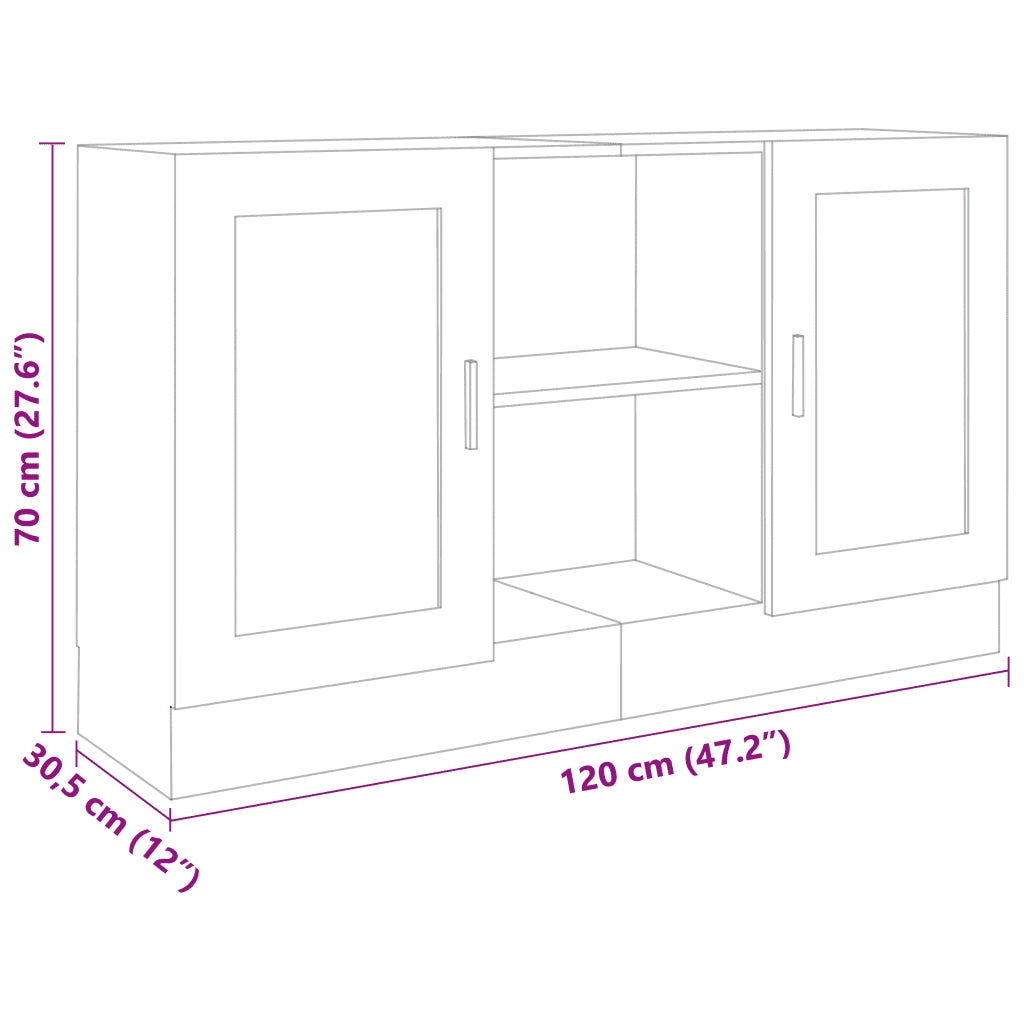 Credenza Bianca 120x30,5x70 cm in Legno Multistrato 802777
