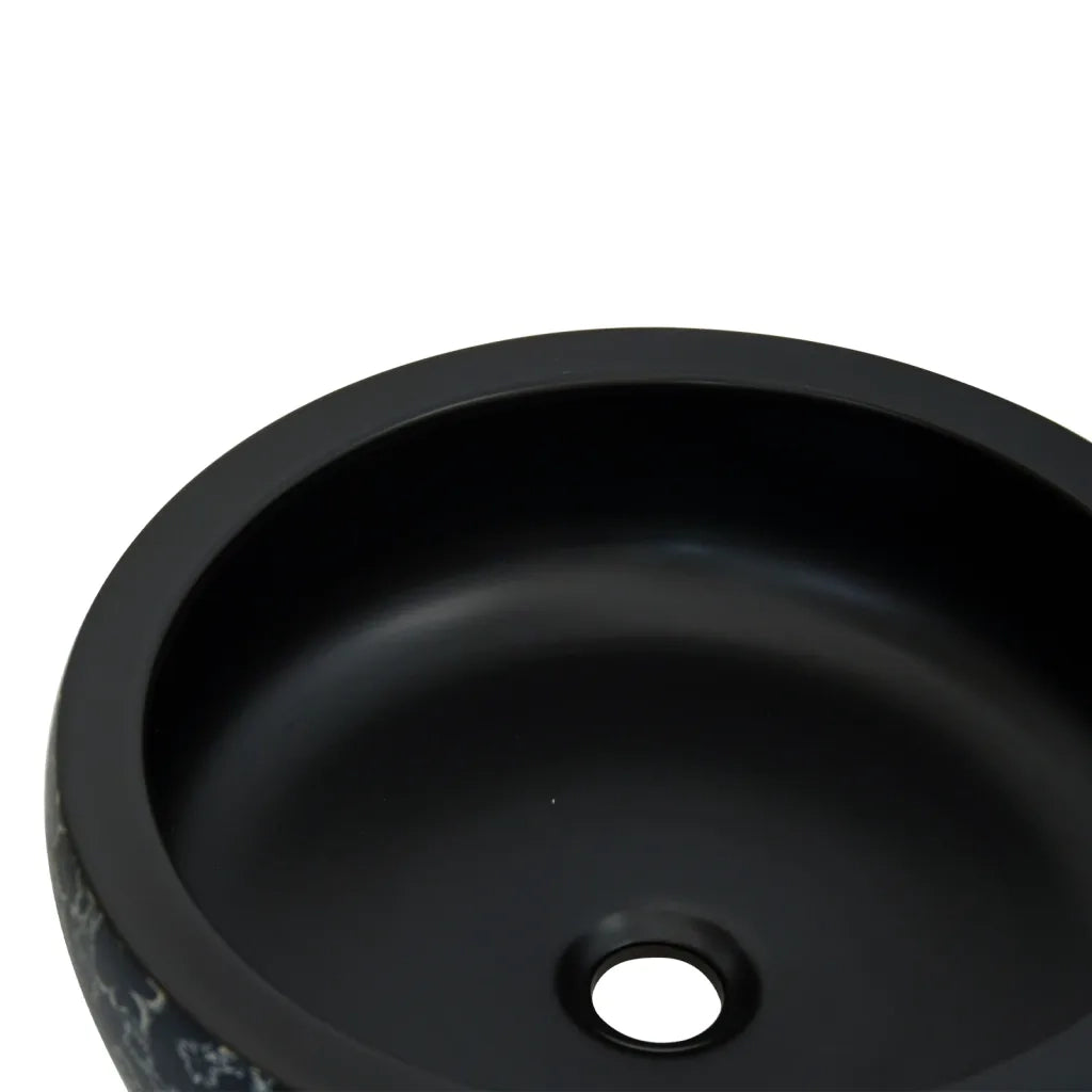 Lavabo da Appoggio Nero e Blu Rotondo ¦µ41x14 cm Ceramica CFW5098881