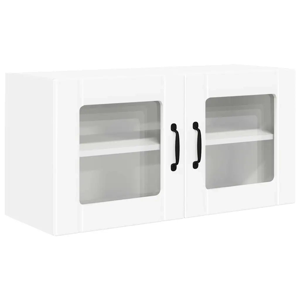 Pensile da cucina | Mobile in vetro da parete PORTO Bianco 80 x 31 x 40 cm