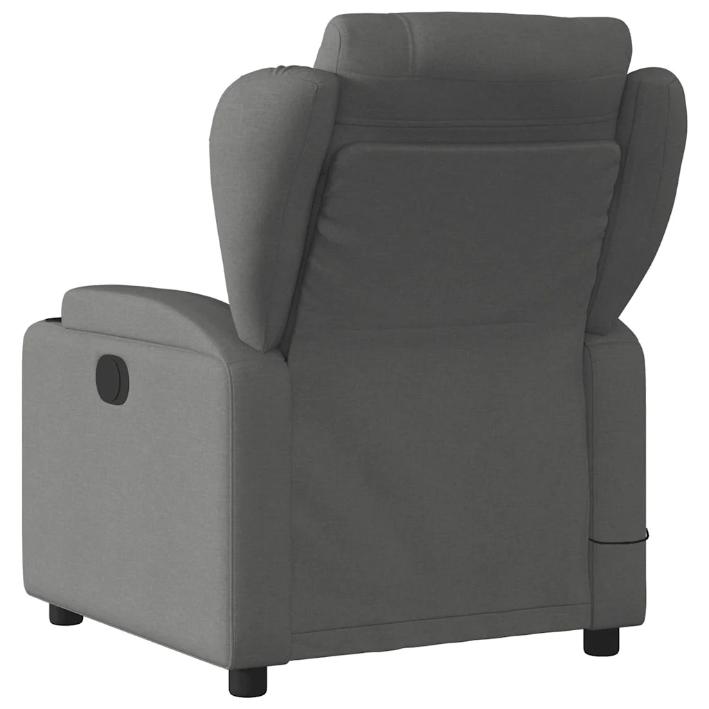 Poltrona Massaggiante Reclinabile Grigio Scuro in Tessuto 372416