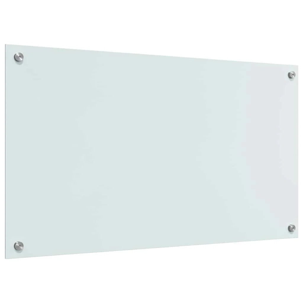 Set di 2 paraschizzi moderni per cucina resistenti al calore 90 x 50 cm in vetro temperato bianco 02_0056289