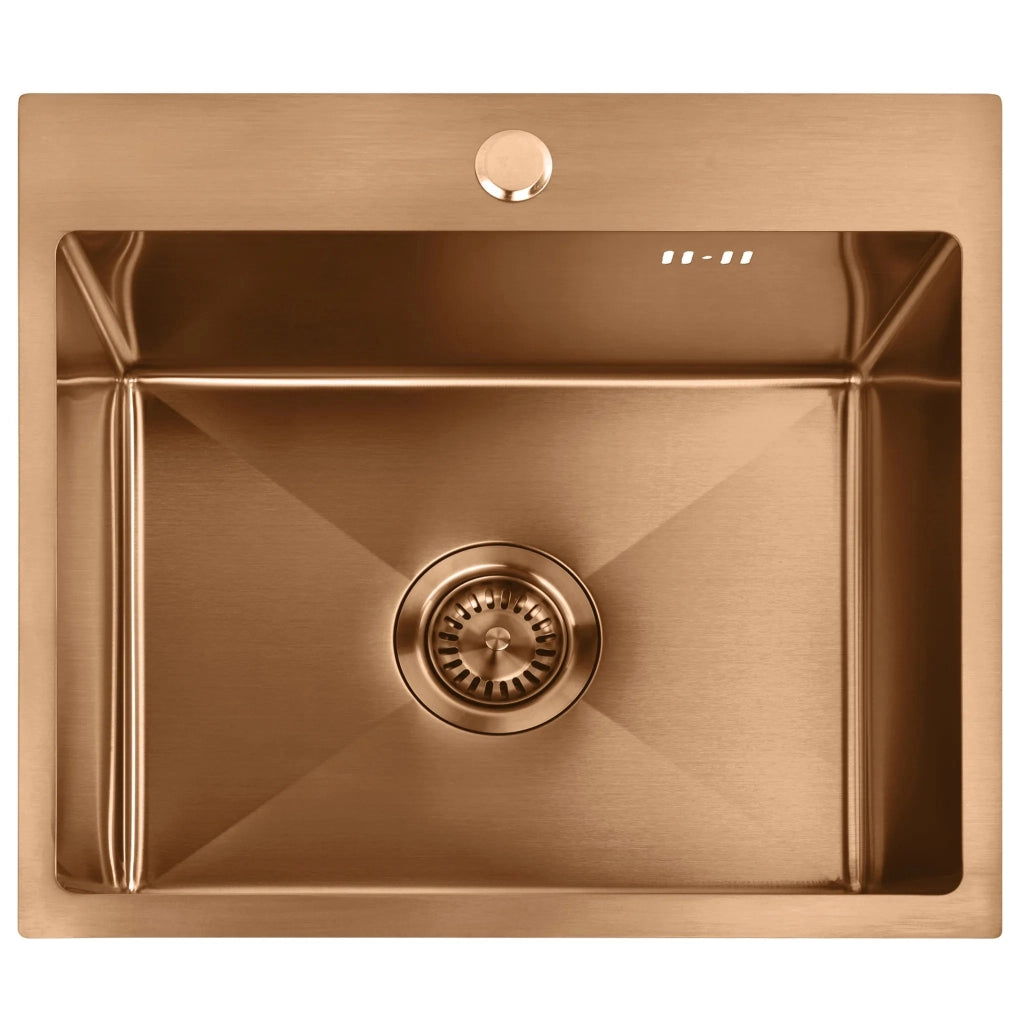 Lavello In Acciaio Leo 50 Brush Copper senza rubinetto da cucina