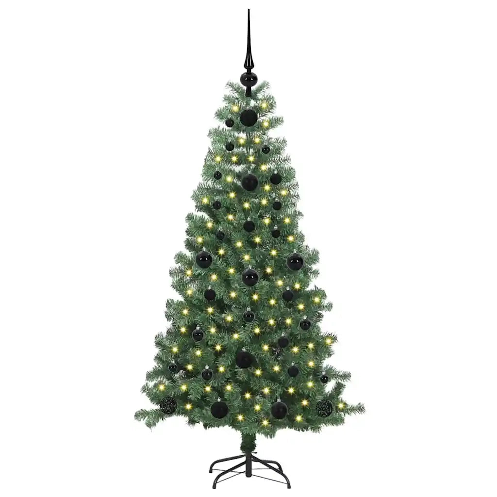 Albero di Natale con 150 LED con supporto Verde 120 cm PVC 3396359