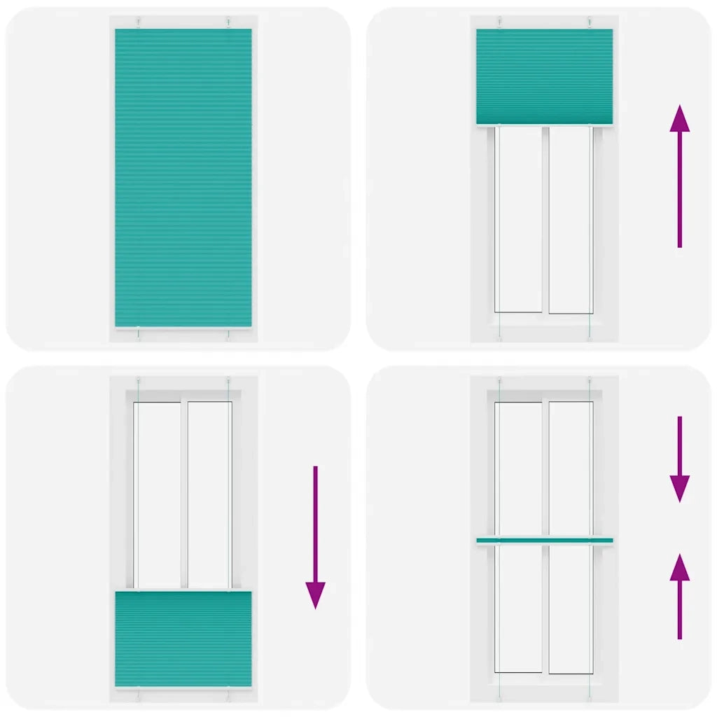 Tenda Plissettata Verde petrolio 90x200 cm Larghezza Tessuto 4015413