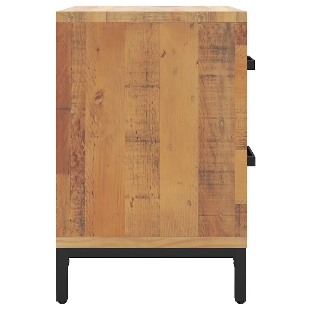Comodino Marrone 36x30x45 cm in Legno Massello di Pino 349911