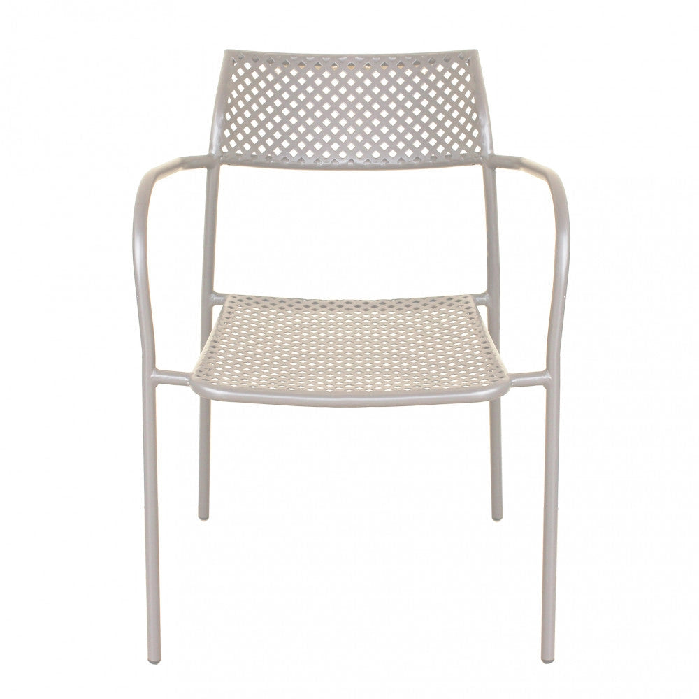Sedia da Giardino Windsor Impilabile 56x56x78 h cm in Acciaio Tortora