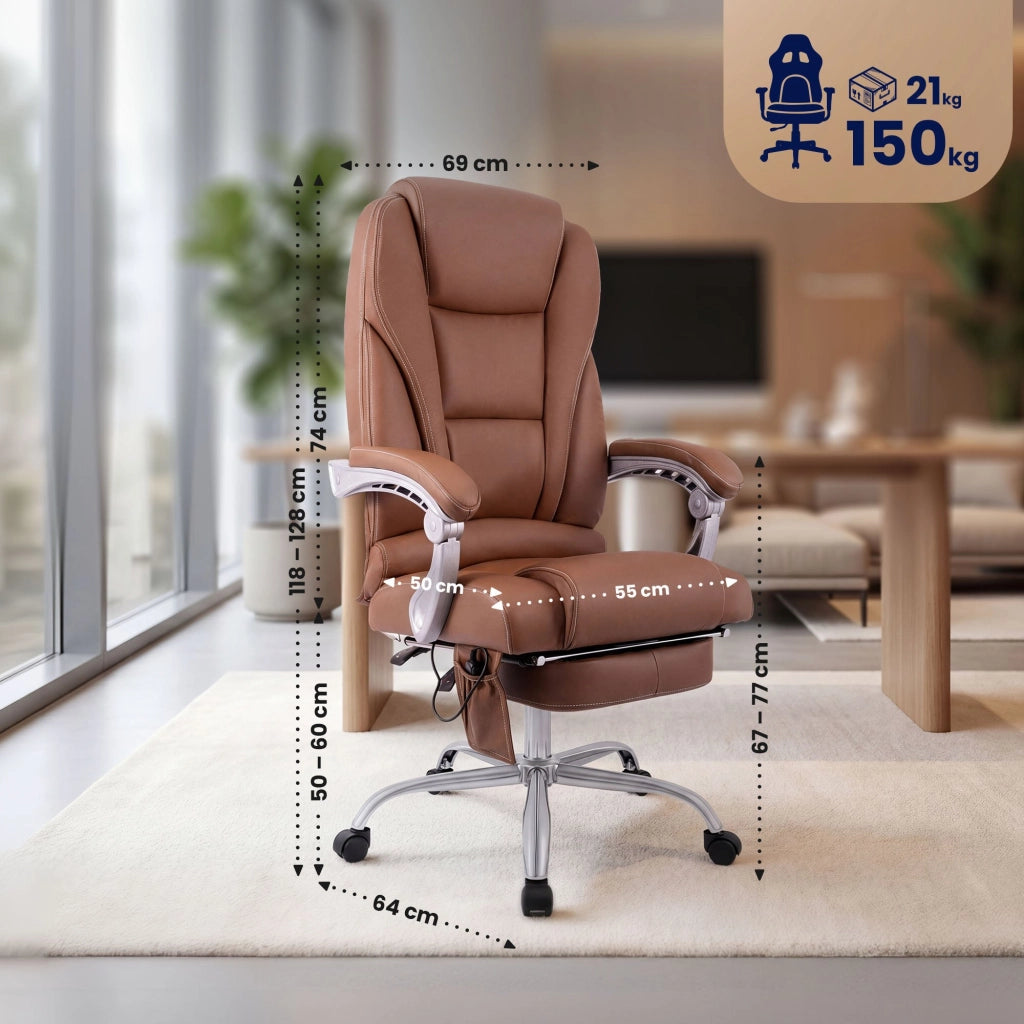 Bьrostuhl Pacific Echtleder mit Massagefunktion