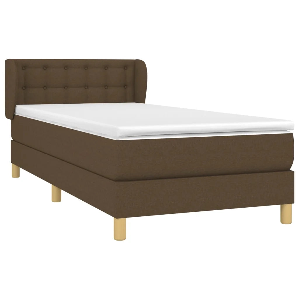 Giroletto a Molle con Materasso Marrone Scuro 80x200 cm Tessuto 3127080