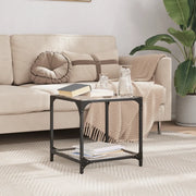 vidaXL Tavolino con Piano in Vetro Nero 40x40x40 cm Acciaio