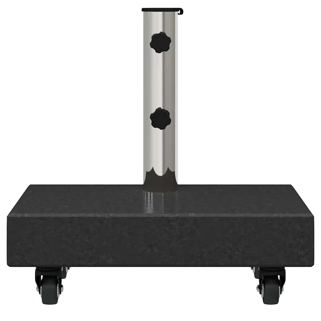 Base rettangolare per ombrellone con ruote pratica per giardino o patio 45 x 25 x 45 cm in granito nero 02_0058857
