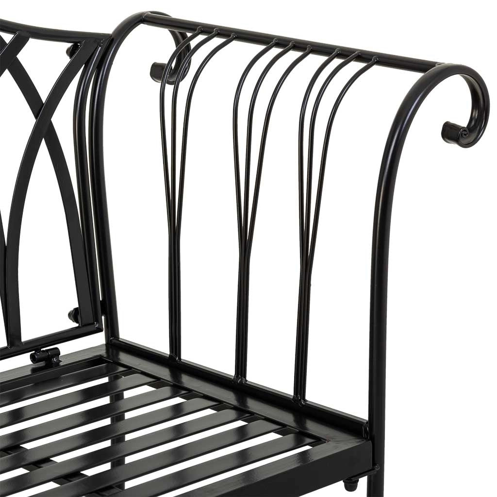 Panca in ferro battuto nera 110x50x88h