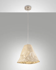 Lampada a Sospensione Crumple in Ceramica e Metallo Kaki, Attacco E27, Design Elegante e Moderno, Ideale per Illuminazione d'Interni