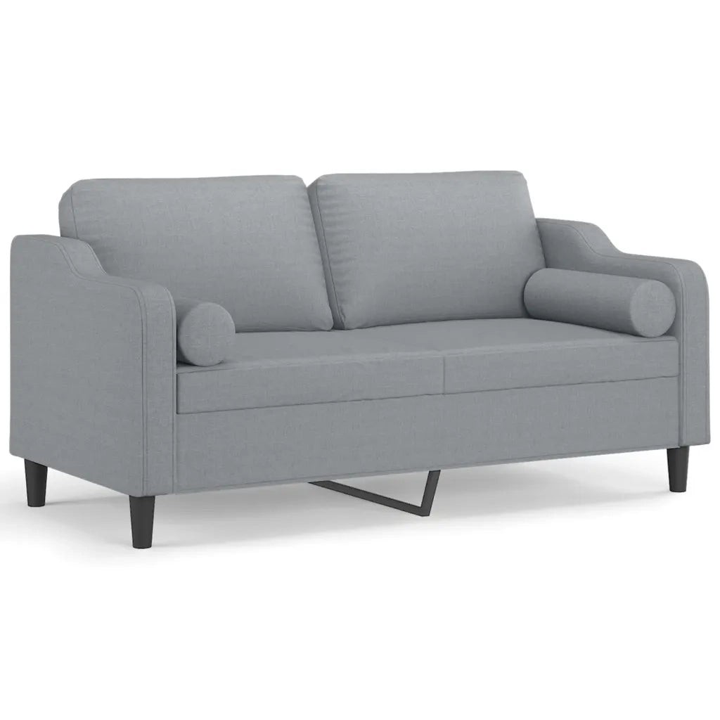 Divano a 2 Posti con Cuscini-Sofa 2 Posti con Cuscini Grigio Chiaro 140 cm in Tessuto 396705