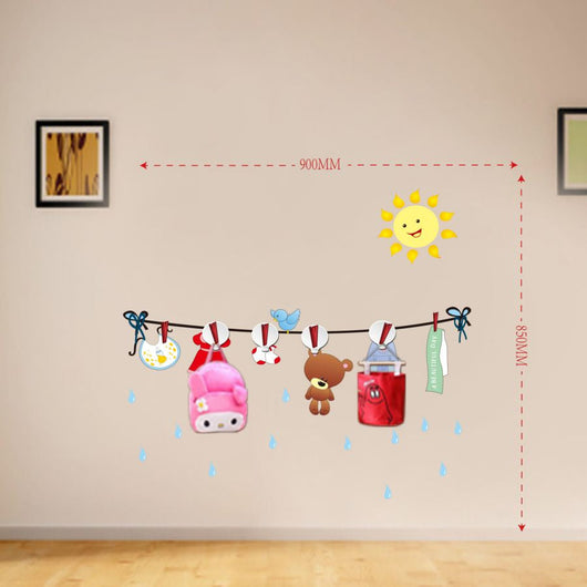 Sticker da Muro Sun con Appendini 90x85 cm Plastica