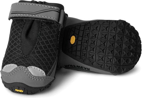 Scarpe da Cane da Terra Tutti Terreni - Set da 2 - Dimensioni per Razze Miniatte - 38 mm/15 in - Nero Obsidiana - Grip Trex