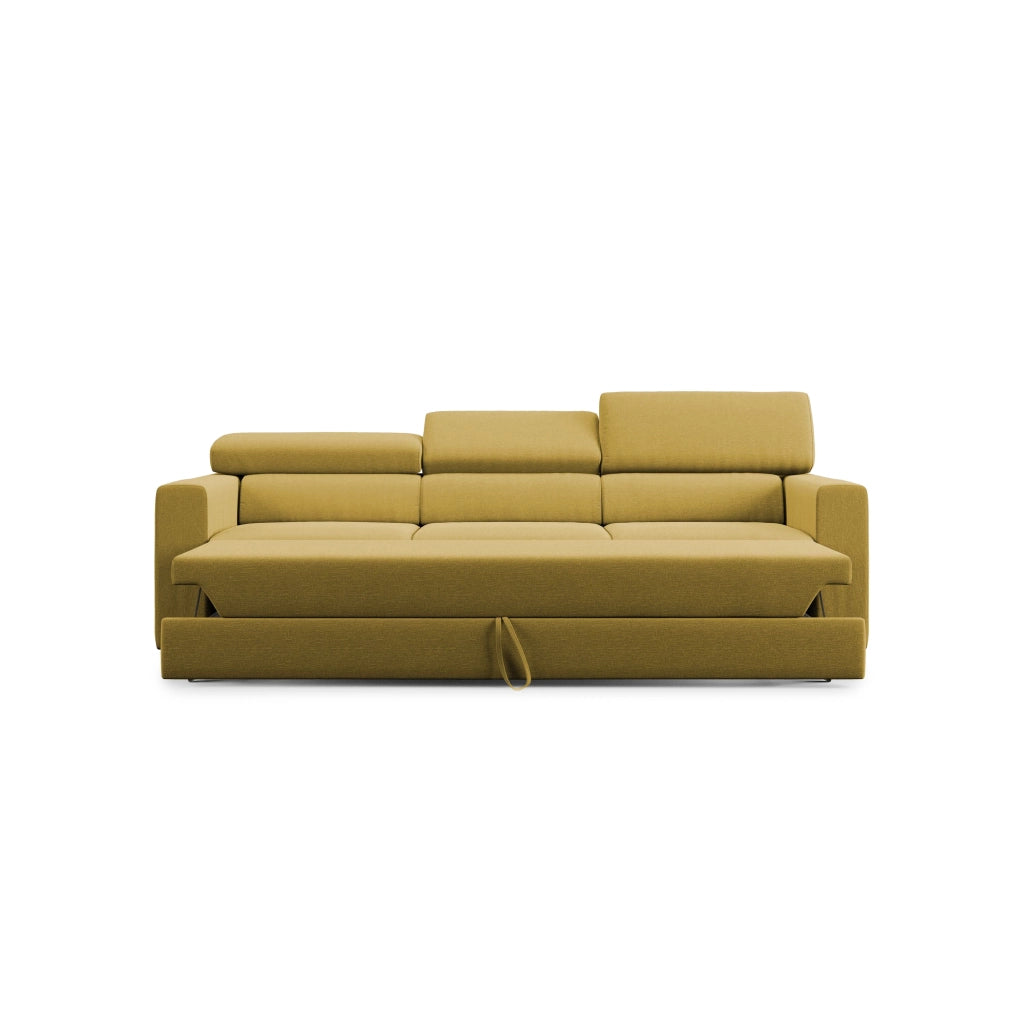 Dylan Divano a 3 sedute con estraibile a cassettone in tessuto simil cotone impermeabile T13 240 cm giallo