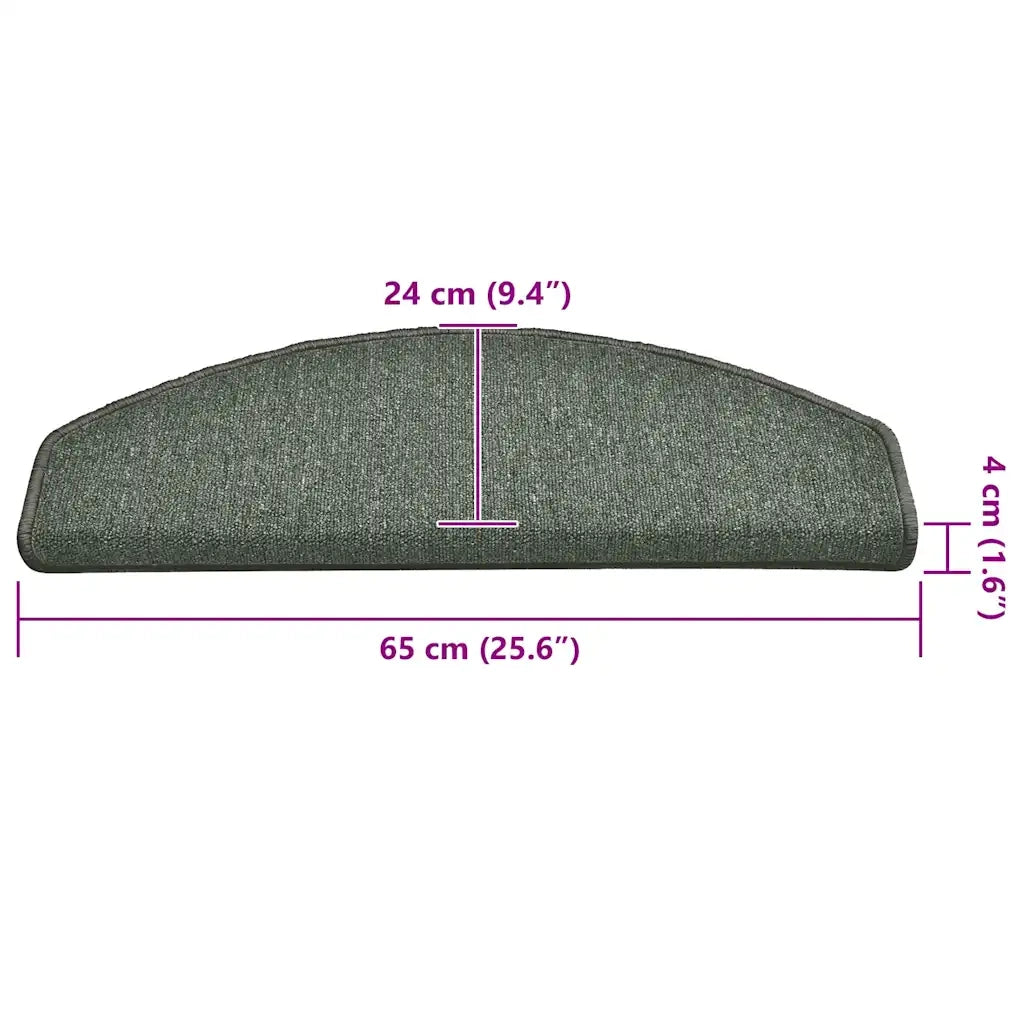 Tappetini per scale 30 pz 65x24x4 cm Verde scuro Semicircolari Grandi