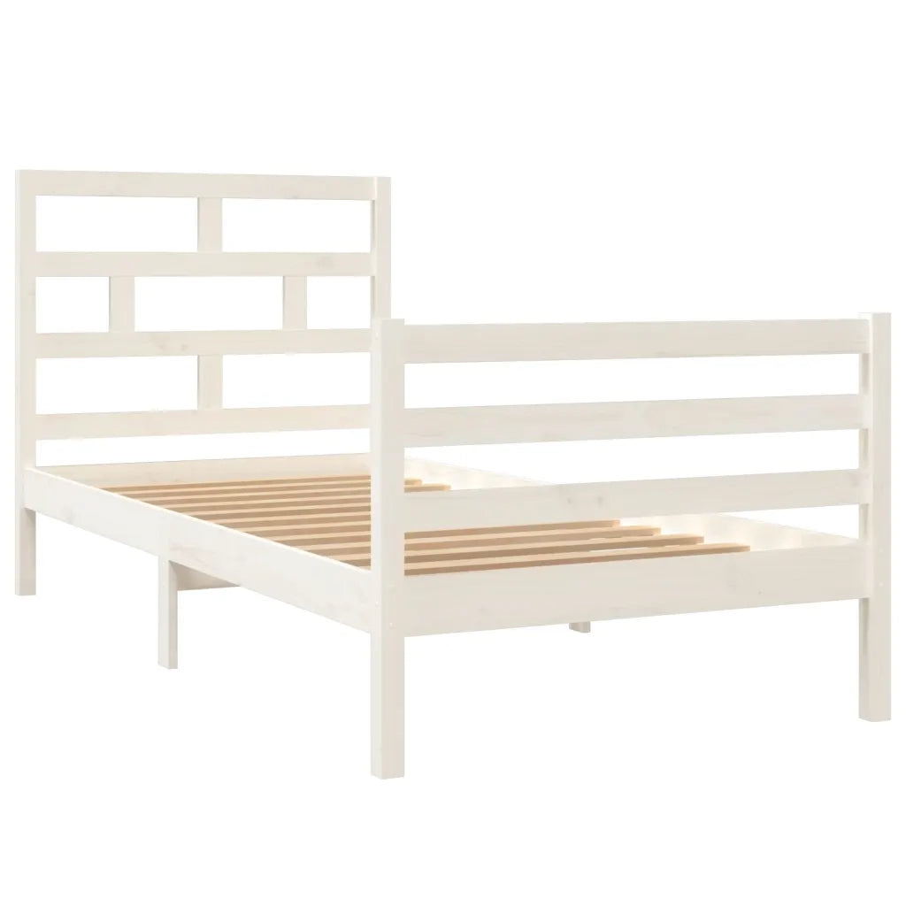 Giroletto-Struttura Letto in Legno Massello di Pino Bianco 90x200 cm