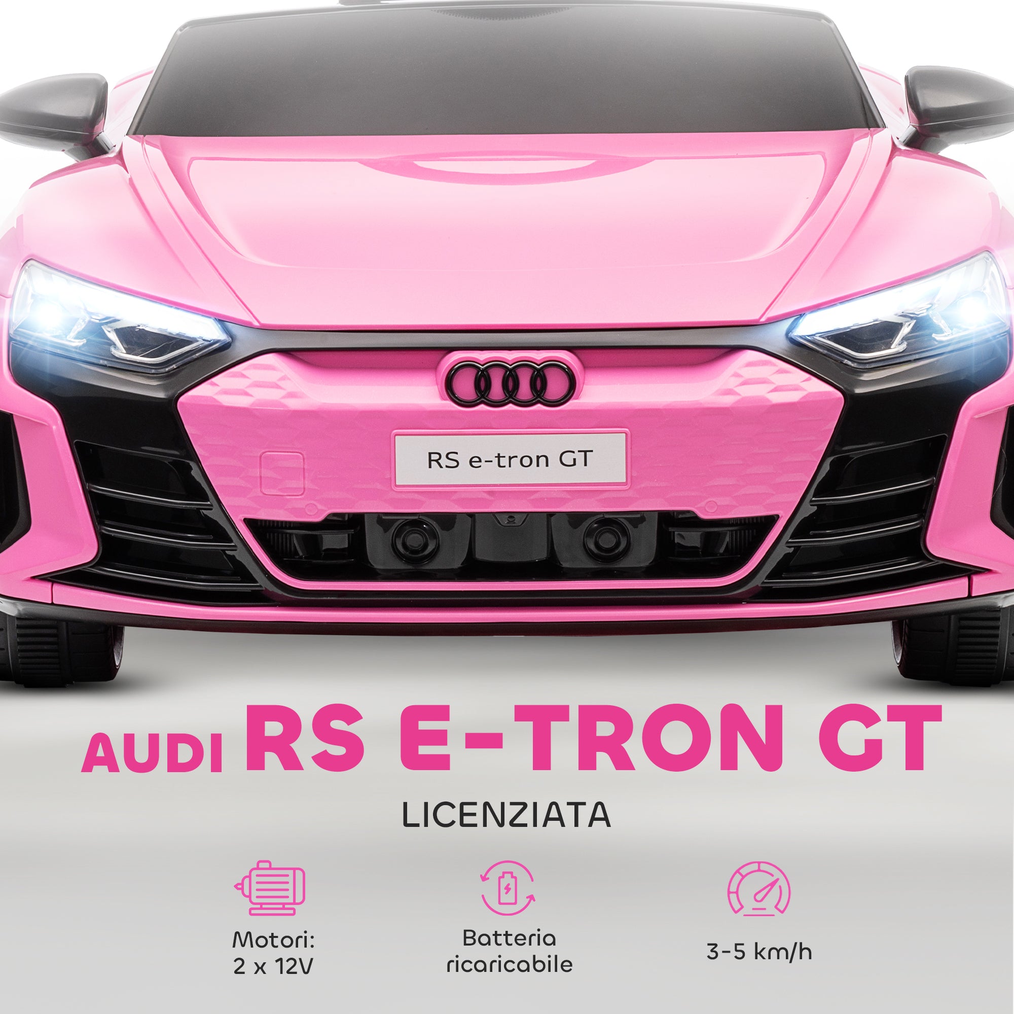 Macchina Elettrica per Bambini Licenza Audi RS 12V con Telecomando Rosa