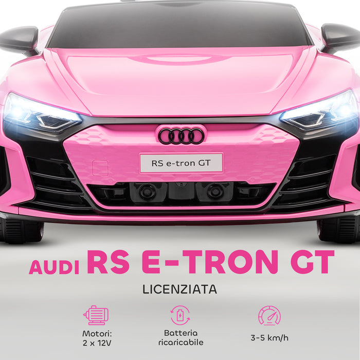Macchina Elettrica per Bambini Licenza Audi RS 12V con Telecomando Rosa