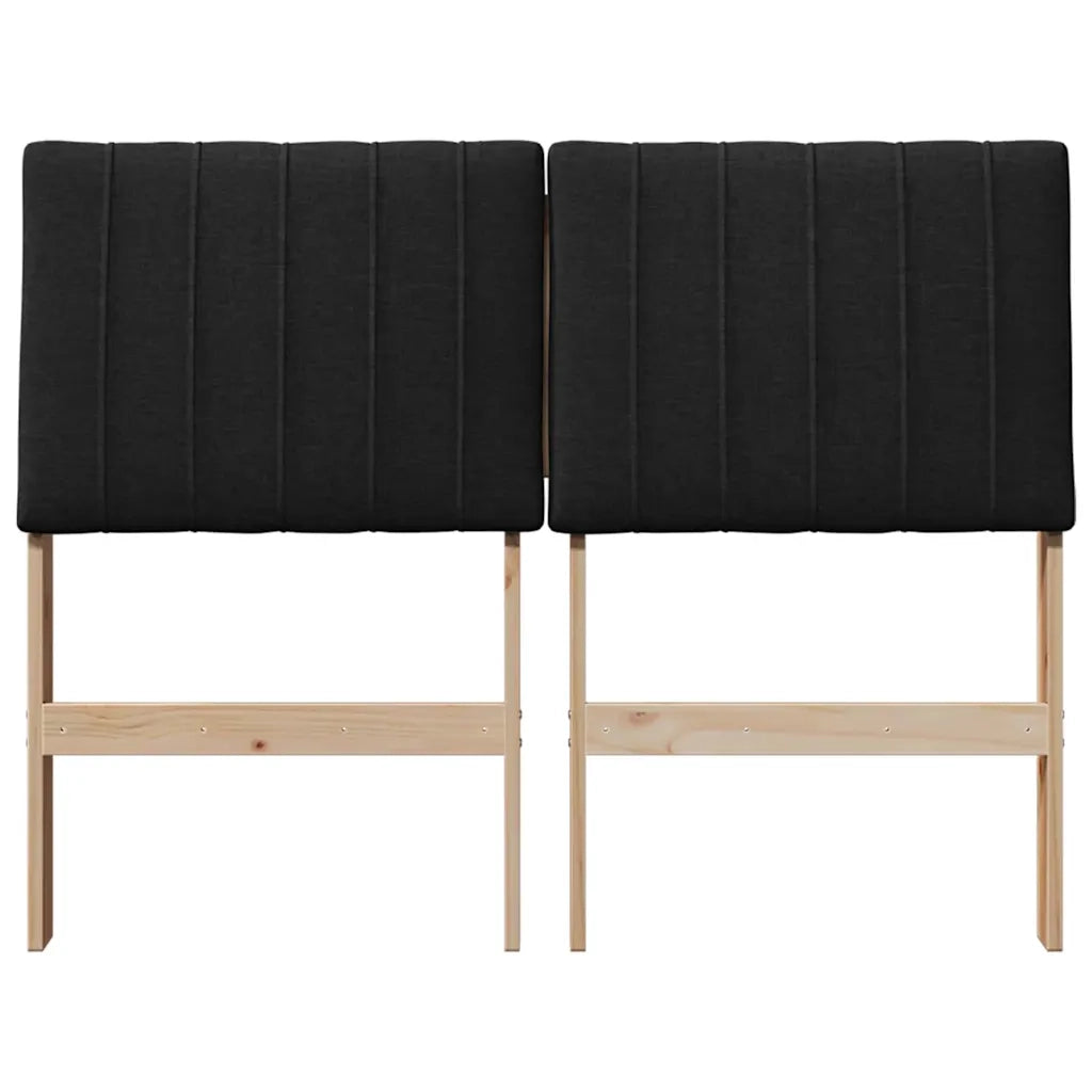 Testiera | Testata imbottita Nero 120 cm Pino massello