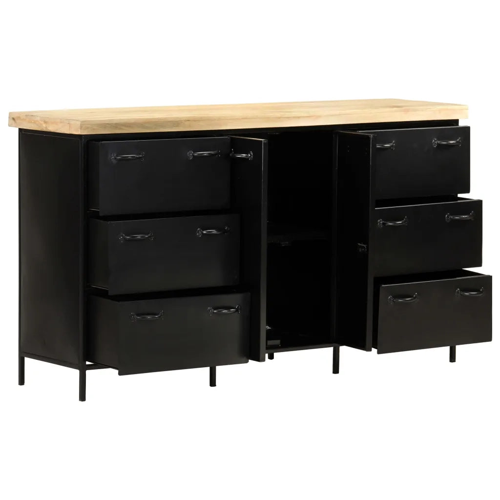Credenza 140x38x76 cm in Legno di Mango Grezzo 323574