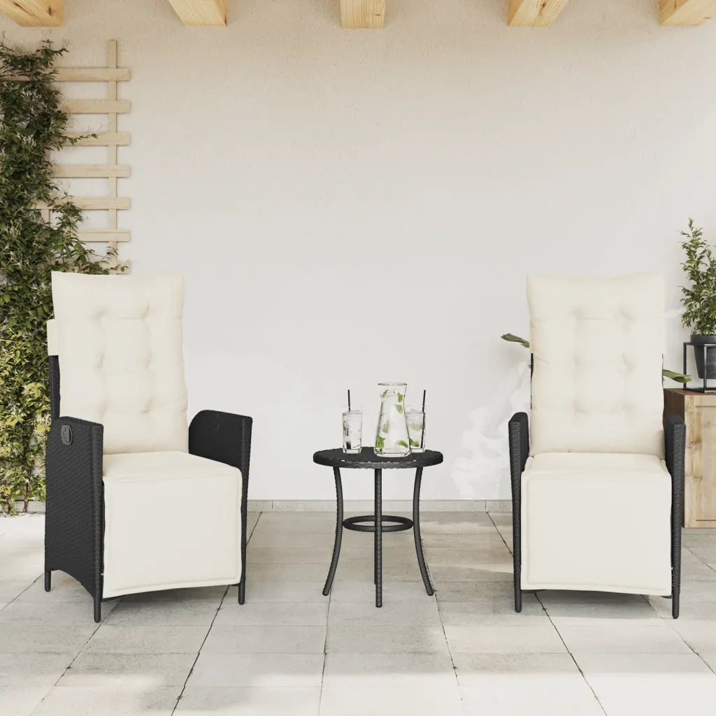 Sedie da Giardino Reclinabili 2 pz con Poggiapiedi Polyrattan 365288