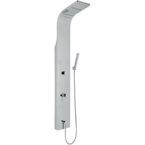 PARETE ATTREZZATA MULTIFUNZIONE MOD.  VITTORIA CON LED Acciaio inox lucidato METAF