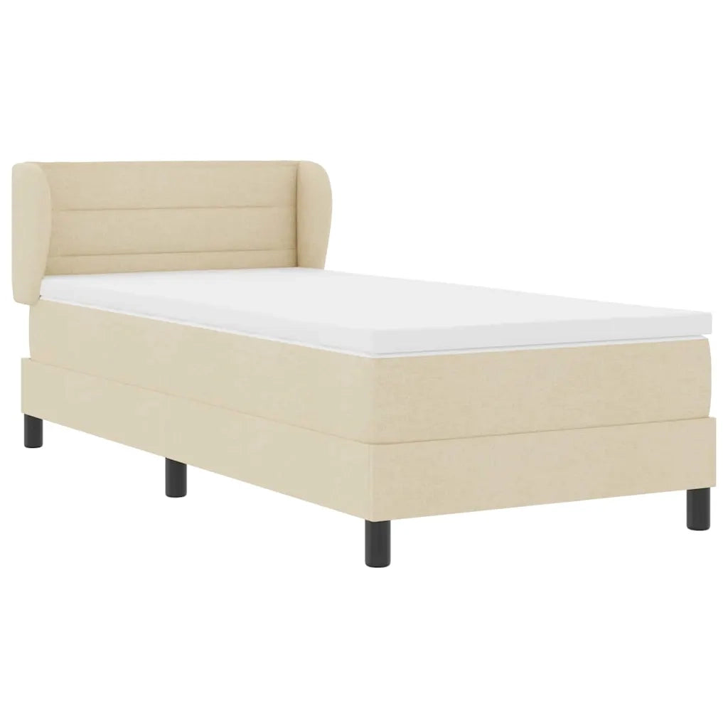 Letto a molle con materasso Crema 80 x 200 cm Tessuto 3339931