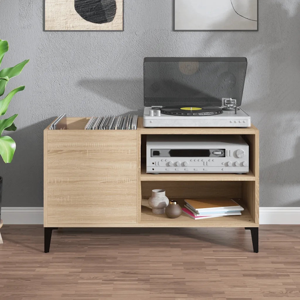 vidaXL Mobile Porta Dischi Rovere Sonoma 84,5x38x48 Legno Multistrato