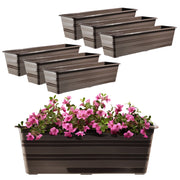 KADAX Vaso da fiori per balcone, grande, 60 cm, confezione da 6 pezzi, supporto per fiori