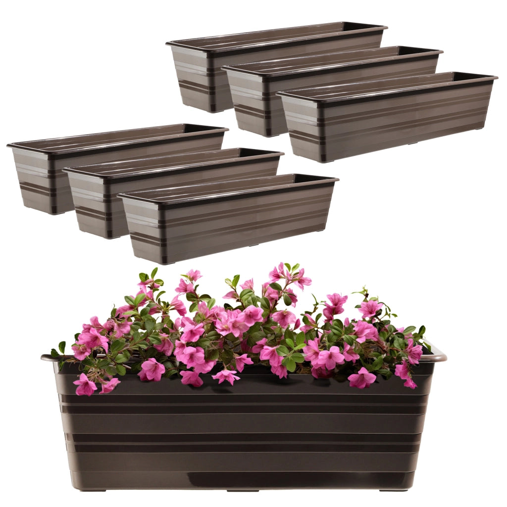 KADAX Vaso da fiori per balcone, grande, 60 cm, confezione da 6 pezzi, supporto per fiori