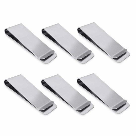 Portafoglio con Design Minimalista - Acciaio Inossidabile - Contenitore per Denaro e Carte di Credito - Sottile e Resistente - Capacità 15 Banconote - 6 Unità - Chiusura con Cerniera