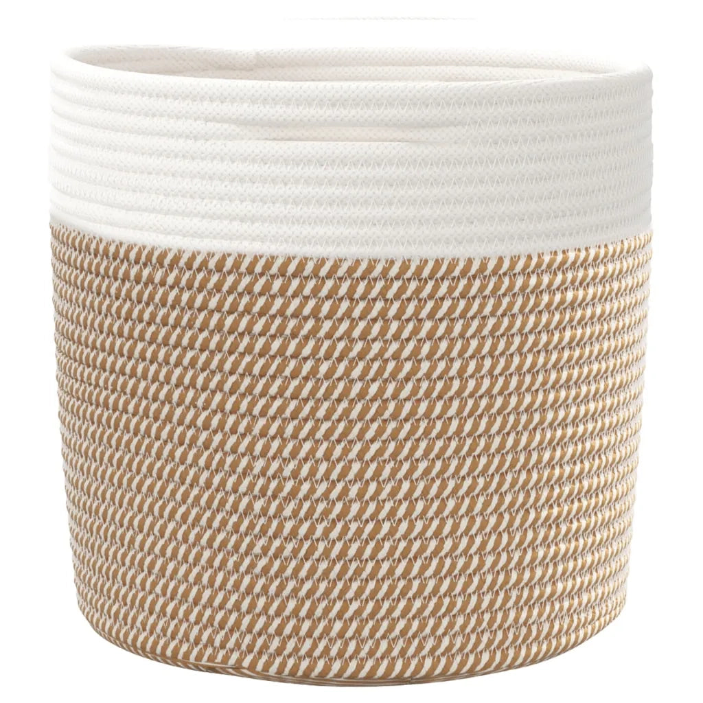 Cestini Portaoggetti 2 pz Marrone e Bianco ?28x28 cm in Cotone CFW3545771
