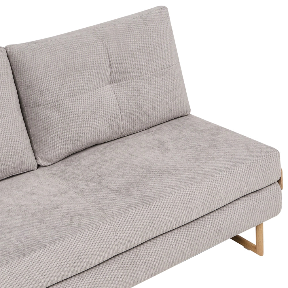 Divano letto a 3 posti Tessuto grigio per divano 3 persone Funzione letto pieghevole