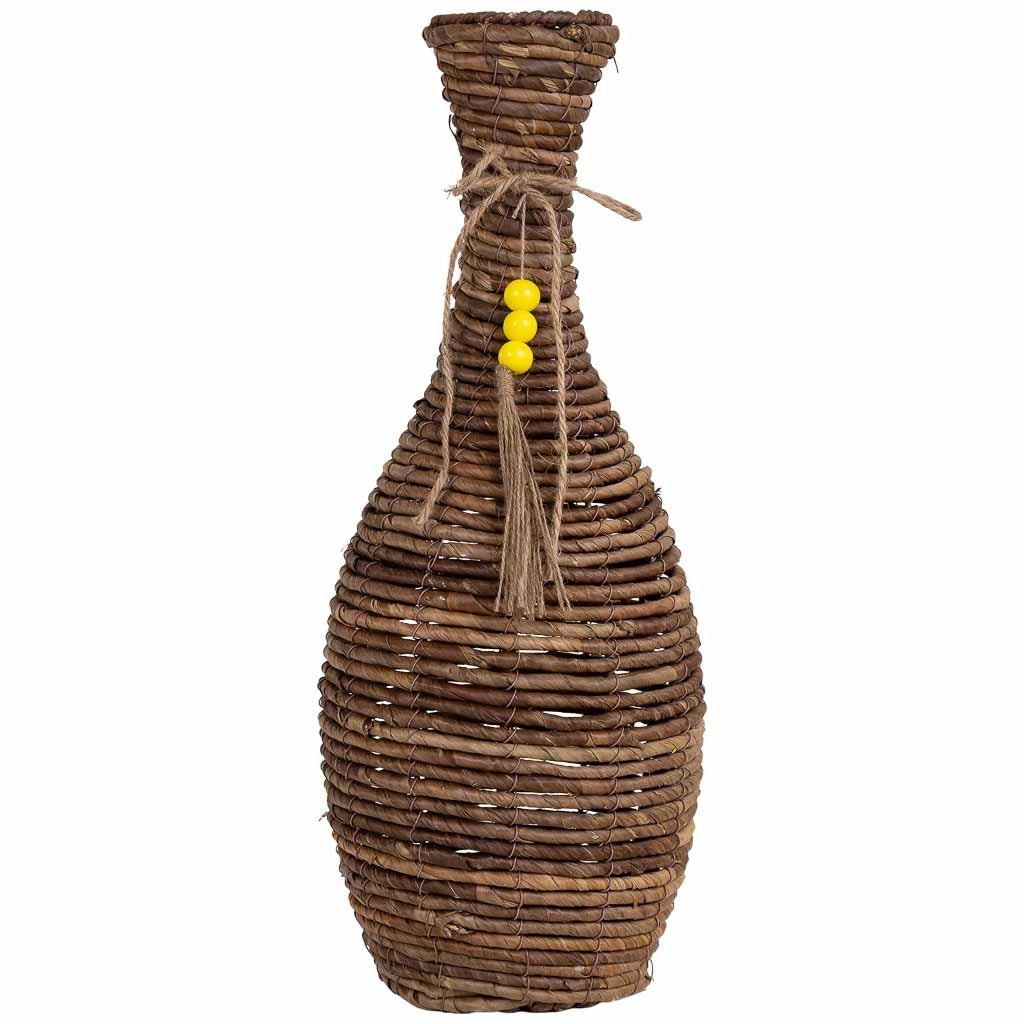 Vaso in foglia di banano naturale marrone, D21,5x57h cm