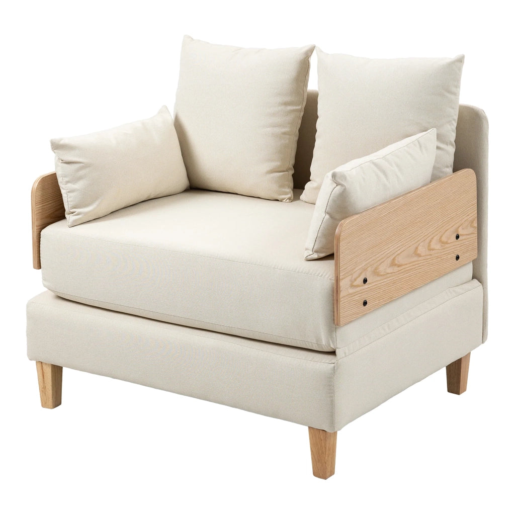 Divano/poltrona trasformabile 1 posto 81 x 88 x 68 cm beige 03_0009137