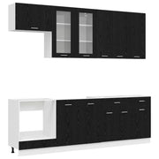 Unità Cucina LYON 8 pcs Rovere Nero Legno ingegnerizzato 3438204