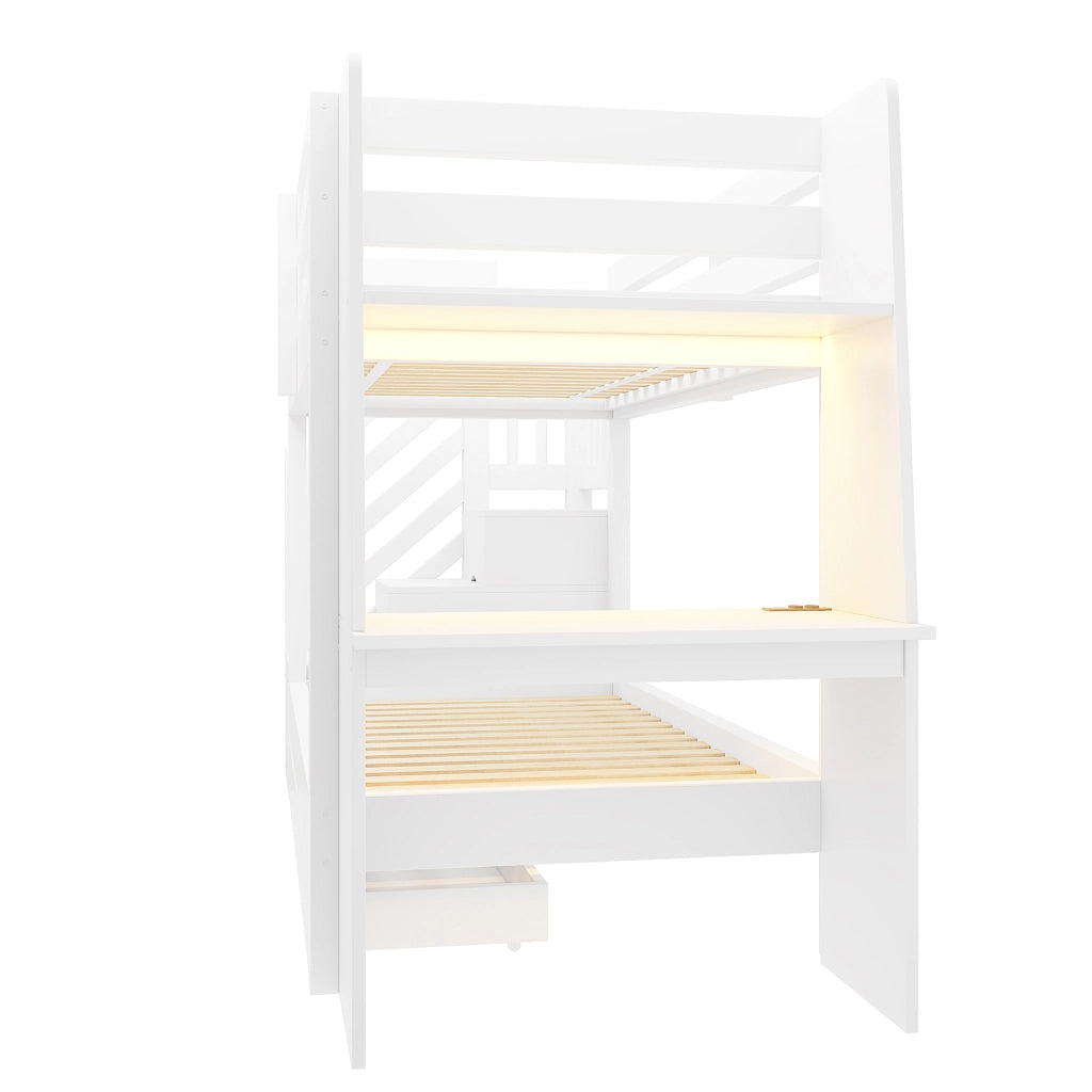 letto a castello in legno bianco 90 x 200 cm