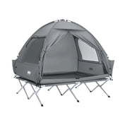 SoBuy Lettino da campeggio Brandina da campeggio Tenda da esterno con gancio per lampada e tasche porta scarpe Tenda 3 in 1 per 2 persone Pratica 193x145x188 cm OGS32-II-L-HG