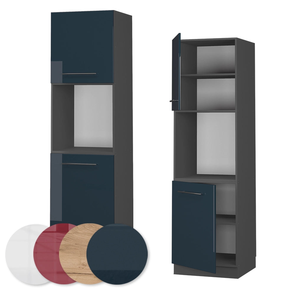 Vicco Mobile per forno da incasso Blu scuro lucido 60 cm aperto