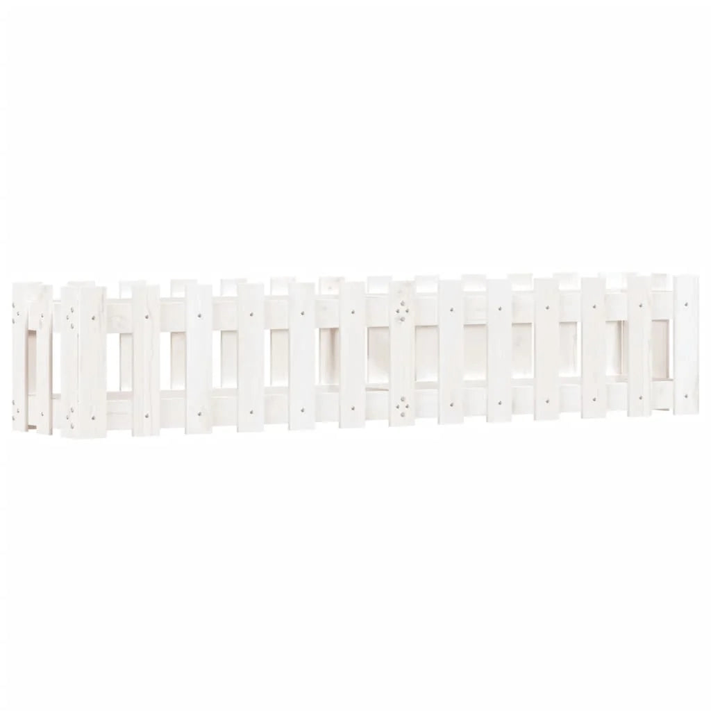 Fioriera rialzata per piante fiori terrazza giardino design del giardino con recinzione 150 x 30 x 30 cm pino bianco massiccio 02_0039796