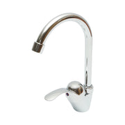 Miscelatore monocomando girevole per lavello da cucina, cartuccia in ceramica, cromo lucido