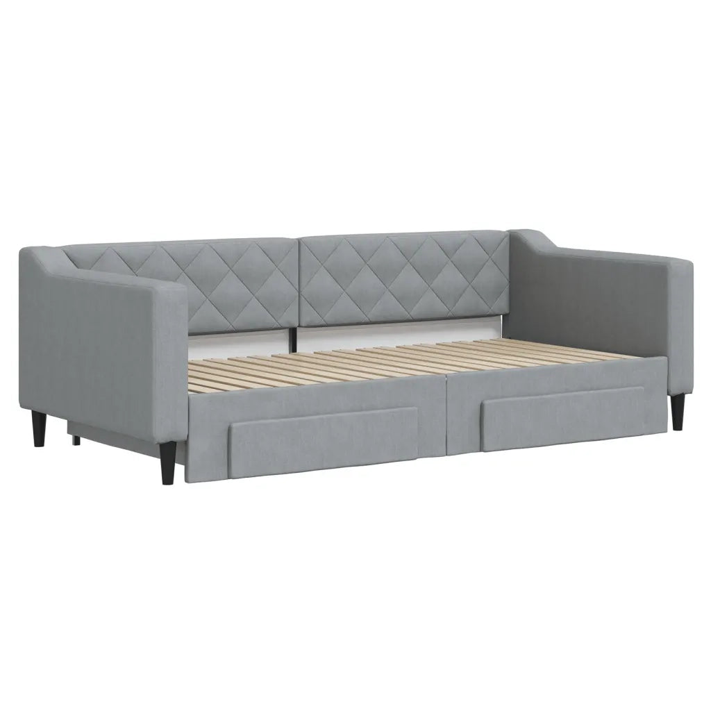 Divano letto | Sof¨¤ letto | Letto singolo Estraibile Cassetti Grigio Chiaro 90x190cm Tessuto