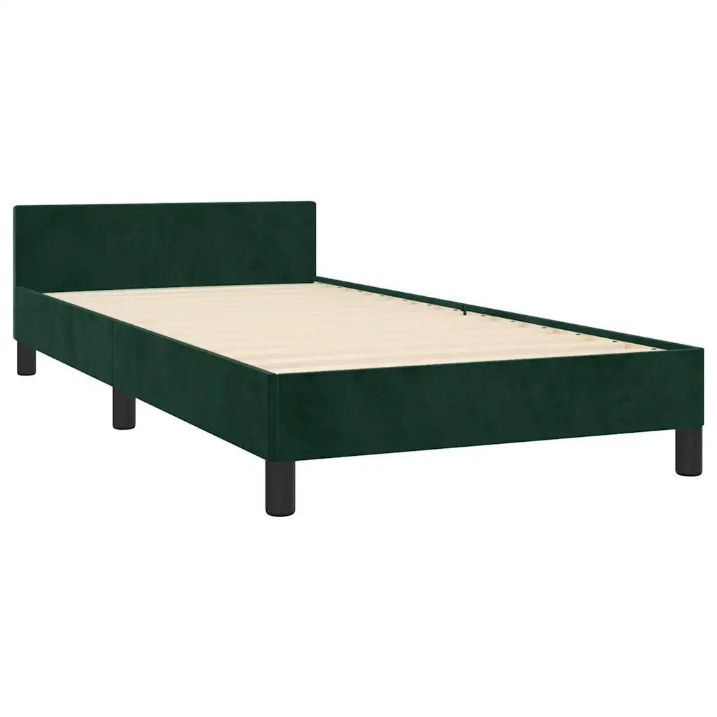 Giroletto con Testiera Verde Scuro 90x190 cm in Velluto cod mxl 60852