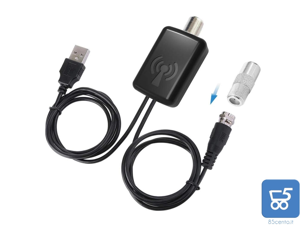Antenna Amplificatore di segnale TV HD Adattatore Piatto 85-110m 75 Ohm 5V