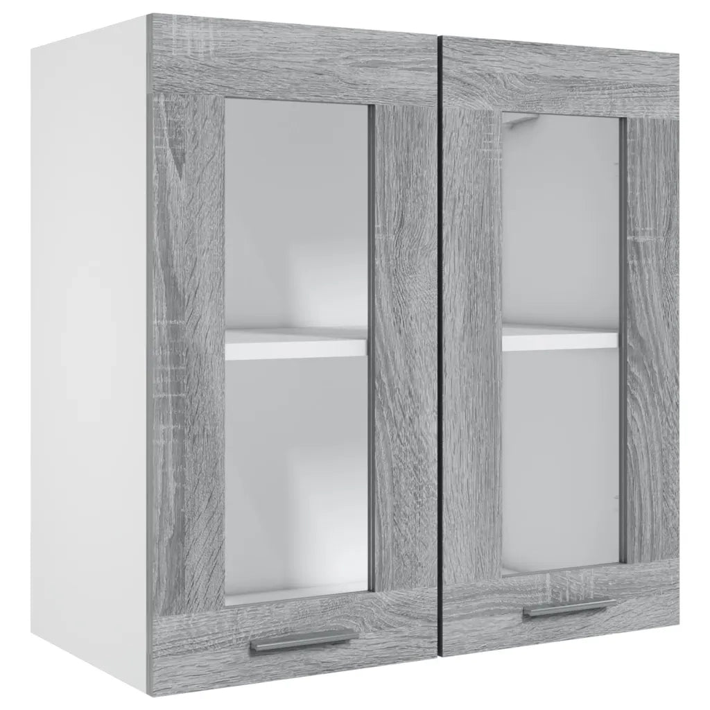 Pensile in Vetro Grigio Sonoma 60x31x60 cm Legno Multistratocod mxl 97359